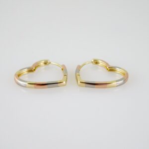 E2559 Earrings  Aretes  Three Tone  Plain