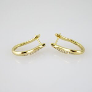 E2562 Earrings  Aretes  Zircon Stone  14K Real Color