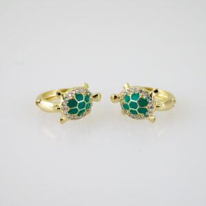 E2563 Earrings  Aretes  Zircon Stone  14K Real Color