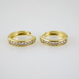 E2564 Earrings  Aretes  Zircon Stone  14K Real Color