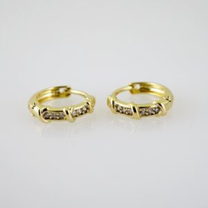 E2565 Earrings  Aretes  Zircon Stone  14K Real Color