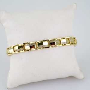 B1645 Bracelet  Pulseras  Zircon Stone  14K Real Color