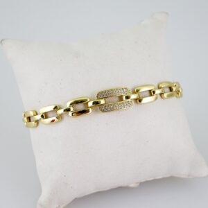 B1646 Bracelet  Pulseras  Zircon Stone  14K Real Color