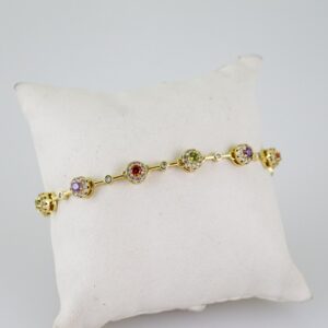 B1648 Bracelet  Pulseras  Zircon Stone  14K Real Color