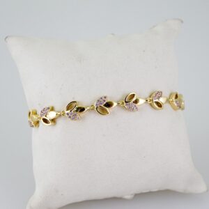 B1650 Bracelet  Pulseras  Zircon Stone  14K Real Color