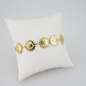 B1657 Bracelet  Pulseras  Plain  14K Real Color
