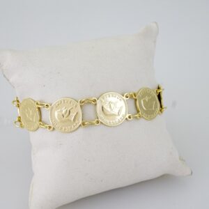 B1659 Bracelet  Pulseras  Plain  14K Real Color
