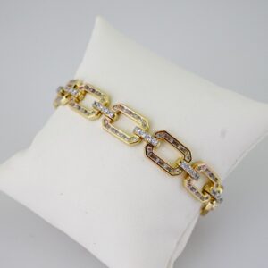 B1660 Bracelet  Pulseras  Zircon Stone  14K Real Color