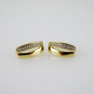 E2089 Earrings  Aretes  Zircon Stone  14K Real Color