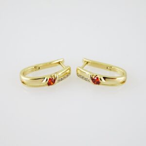 E2093 Earrings  Aretes  Zircon Stone  14K Real Color