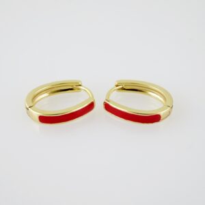 E2094 Earrings  Aretes  Plain  14K Real Color  Red