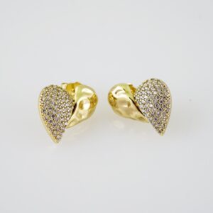 E2095 Earrings  Aretes  Zircon Stone  14K Real Color
