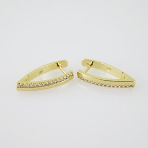 E2096 Earrings  Aretes  Zircon Stone  14K Real Color