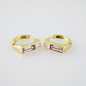 E2101 Earrings  Aretes  Zircon Stone  14K Real Color