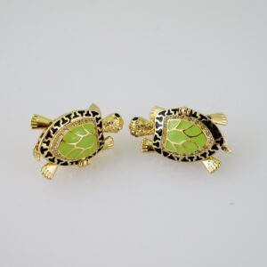 E2103 Earrings Aretes Zircon Stone 14K Real Color