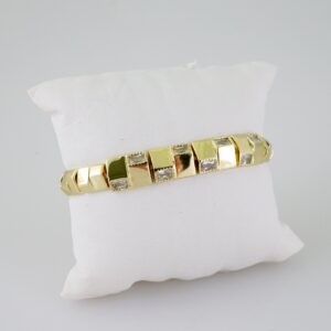 B1451 Bracelet Pulseras Zircon Stone 14K Real Color