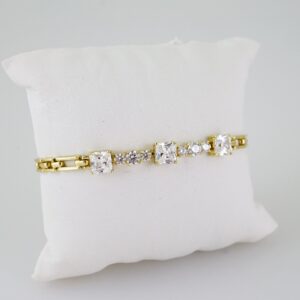 B1452 Bracelet Pulseras Zircon Stone 14K Real Color