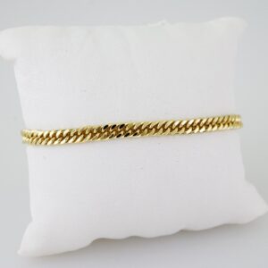 B1454 Bracelet Pulseras Plain 14K Real Color