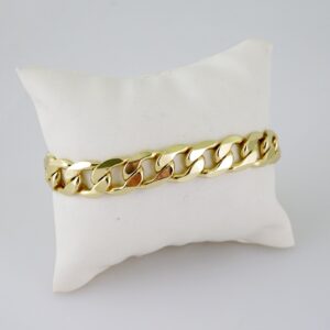 B1455 Bracelet Pulseras Plain 14K Real Color