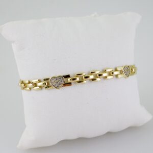 B1458 Bracelet Pulseras Zircon Stone 14K Real Color