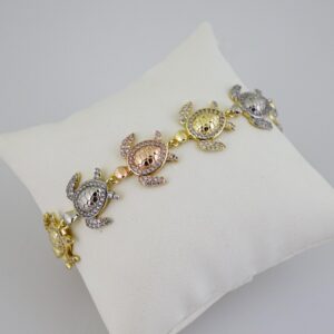 B1667 Bracelet  Pulseras  Zircon Stone  Three Tone