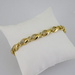 B1668 Bracelet  Pulseras  Zircon Stone  14K Real Color