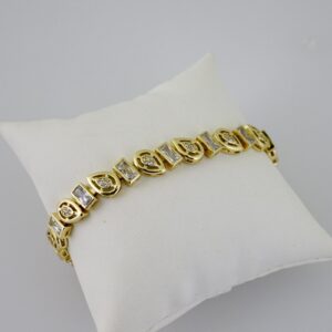 B1672 Bracelet  Pulseras  Zircon Stone  14K Real Color