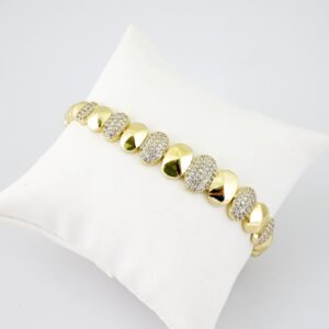 B1675 Bracelet  Pulseras  Zircon Stone  14K Real Color