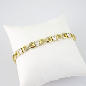 B1676 Bracelet  Pulseras  Zircon Stone  14K Real Color