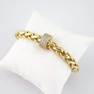 B1677 Bracelet  Pulseras  Zircon Stone  14K Real Color