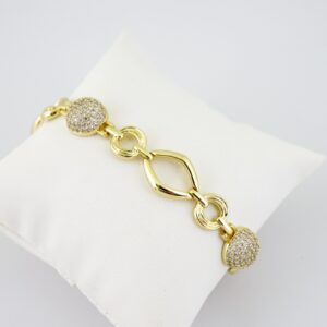 B1679 Bracelet  Pulseras  Zircon Stone  14K Real Color