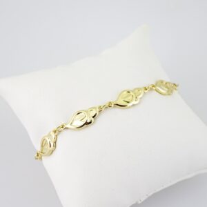 B1681 Bracelet  Pulseras  Plain  14K Real Color