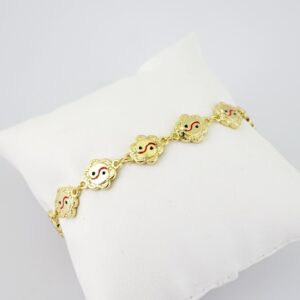 B1682 Bracelet  Pulseras  Plain  14K Real Color