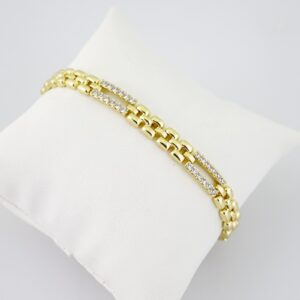 B1684 Bracelet  Pulseras  Zircon Stone  14K Real Color