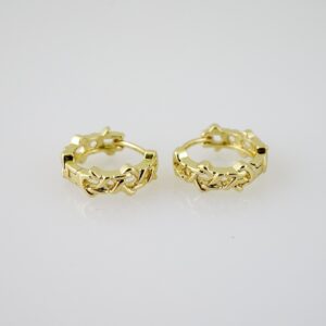 E2105 Earrings Aretes Plain 14K Real Color