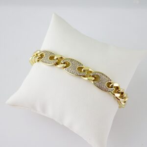 B1686 Bracelet  Pulseras  Zircon Stone  14K Real Color
