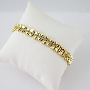 B1688 Bracelet  Pulseras  Plain  14K Real Color