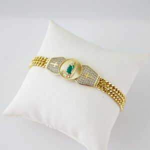 B1689 Bracelet  Pulseras  Zircon Stone  14K Real Color