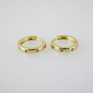 E2110 Earrings Aretes Plain 14K Real Color