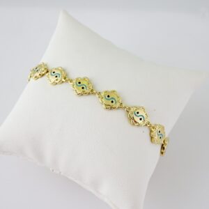 B1690 Bracelet  Pulseras  Plain  14K Real Color