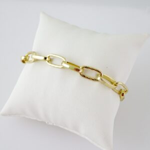 B1692 Bracelet  Pulseras  Plain  14K Real Color