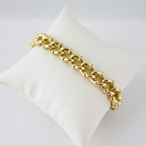 B1693 Bracelet  Pulseras  Plain  14K Real Color