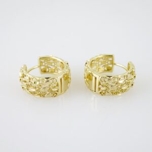 E2114 Earrings Aretes Plain 14K Real Color