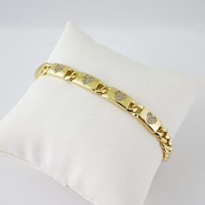 B1694 Bracelet  Pulseras  Zircon Stone  14K Real Color