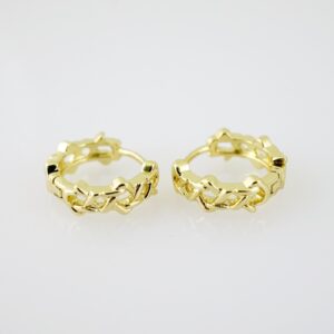 E2115 Earrings Aretes Plain 14K Real Color