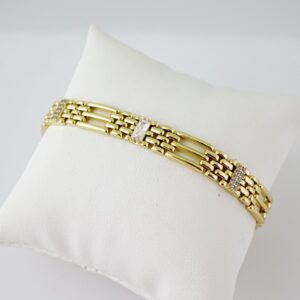 B1695 Bracelet  Pulseras  Zircon Stone  14K Real Color