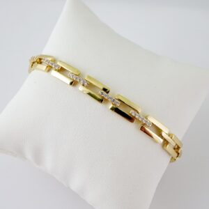 B1697 Bracelet  Pulseras  Zircon Stone  14K Real Color