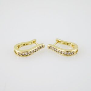 E2118 Earrings Aretes Zircon Stone 14K Real Color