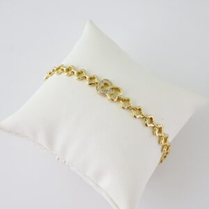 B1698 Bracelet  Pulseras  Zircon Stone  14K Real Color