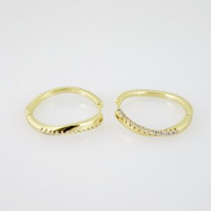 E2120 Earrings Aretes Zircon Stone 14K Real Color